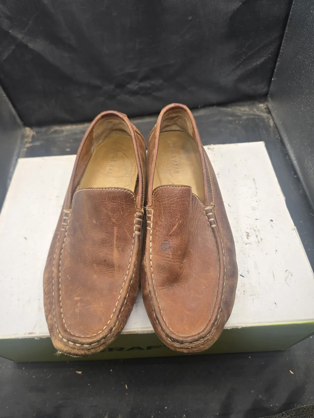Cole Haan Men's Tan/Brown Leather Slip-On Loafers